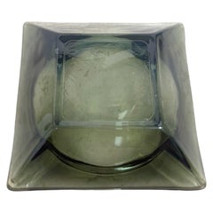 Vintage 1960’s Smoked gray Glass Heavy Ashtray Catchall