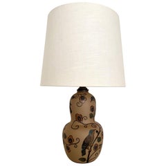 Lampada da tavolo in ceramica Art Decor decorata a mano da L. Hjorth, Danimarca, 1930