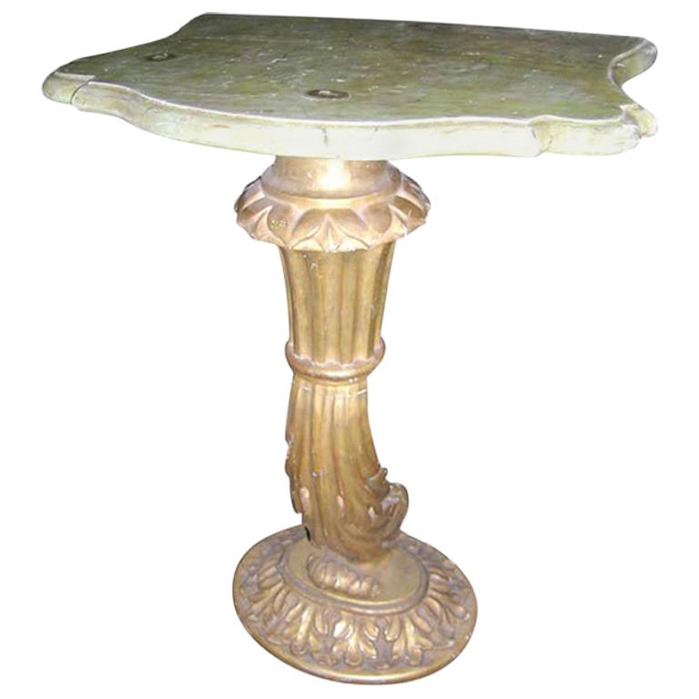 Italian Gilt and Faux Marble Wood Console For Sale