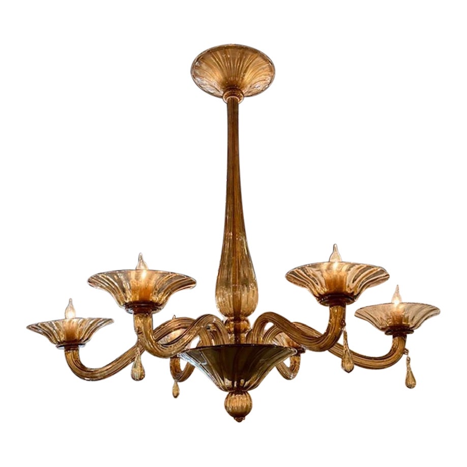 Lampadario a 6 luci Murano