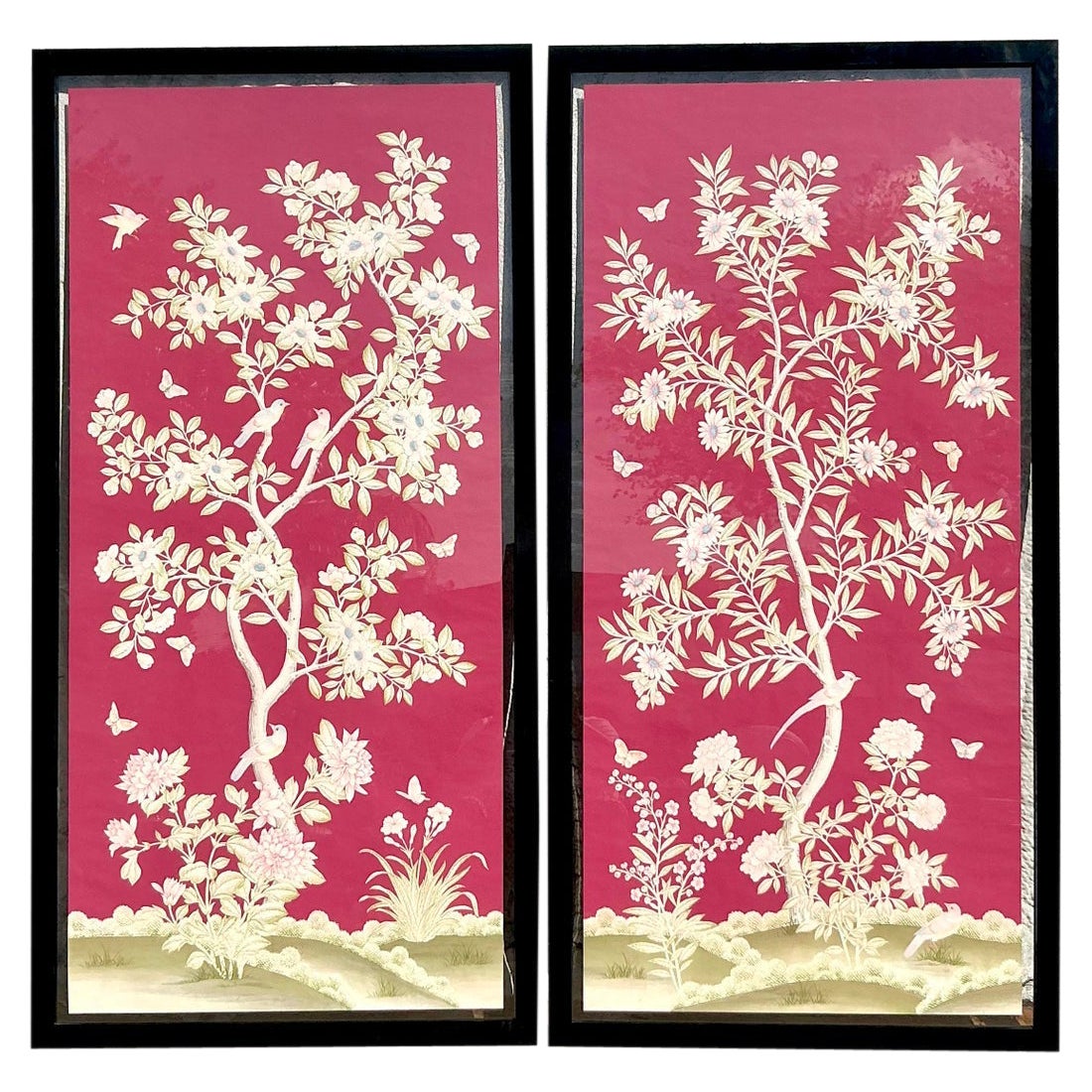 Vintage Regency Gracie Paper Panels - A Pair