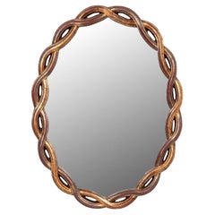 Specchio ovale dorato