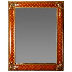 French Neo-Classical, Walnut and Satinwood Mirror