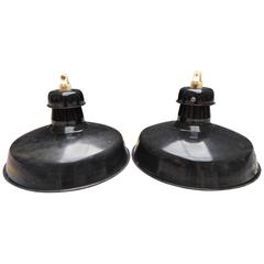 Black Enamel Industrial Pendants