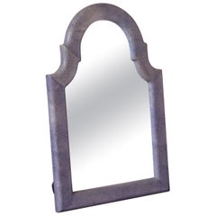 Blue "Vertugadin" Shape Shagreen Mirror - France 1950's