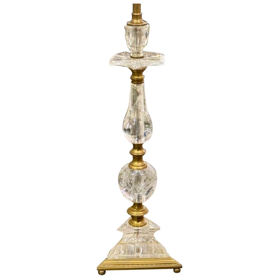 Rock Crystal Candlestick Table Lamp For Sale at 1stDibs | crystal ...