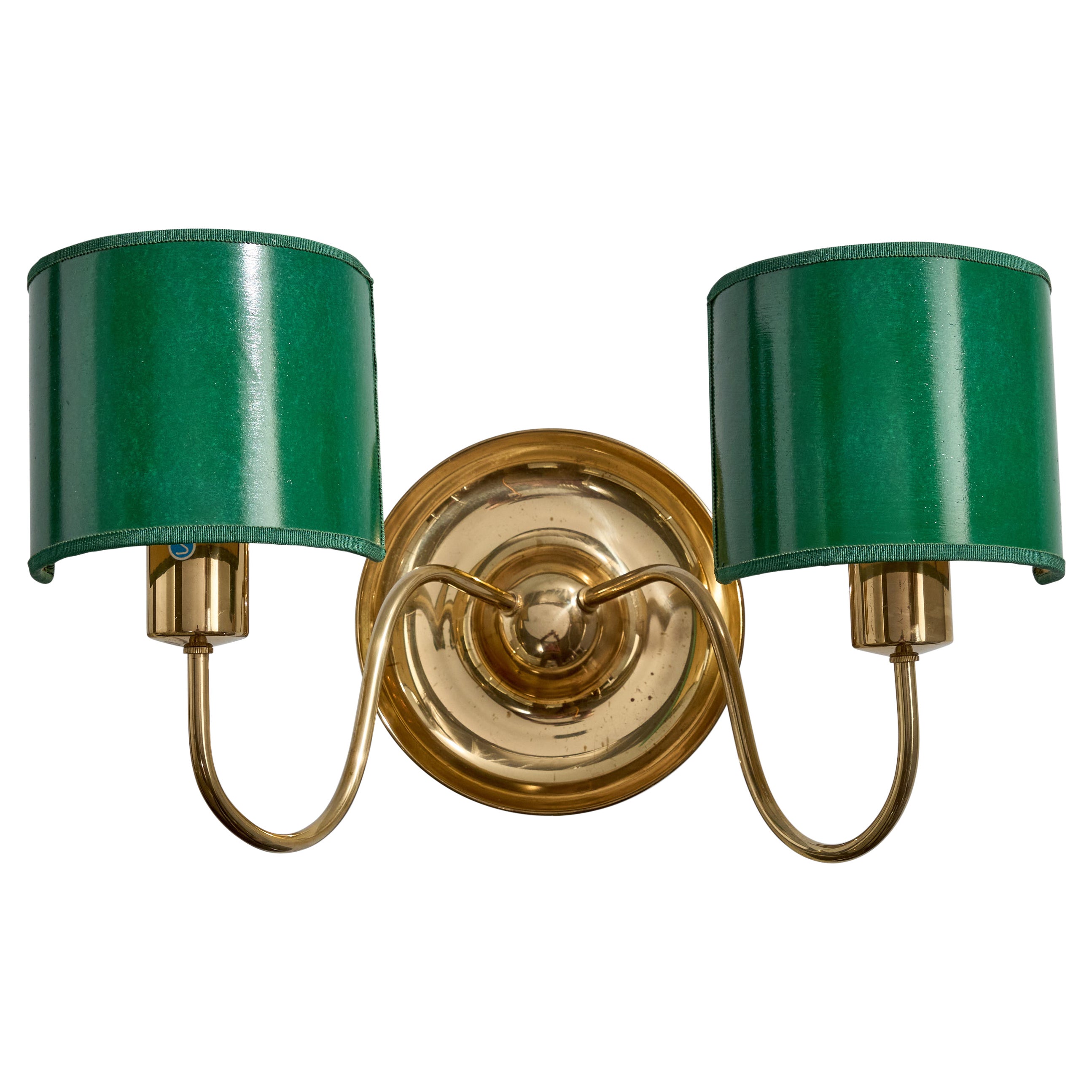 Josef Frank, Wall Light, Brass, Paper, Sweden, 1950s