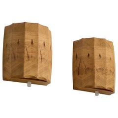 Schwedischer Designer, Wall Lights, Kiefer, Schweden, 1970er