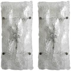 Pair of Italian Murano Glass Sconces by Venini 11