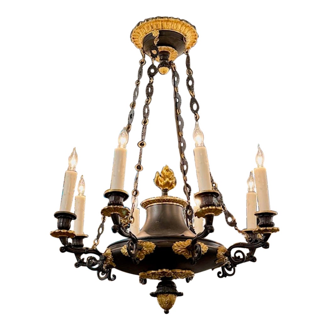 French Empire Bronze Chandelier