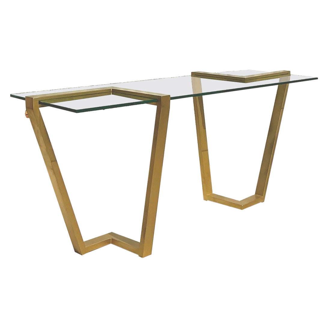 Tavolo consolle in ottone Dia Contemporary vintage