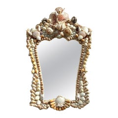 Vintage Coastal Shell Encrusted Mirror