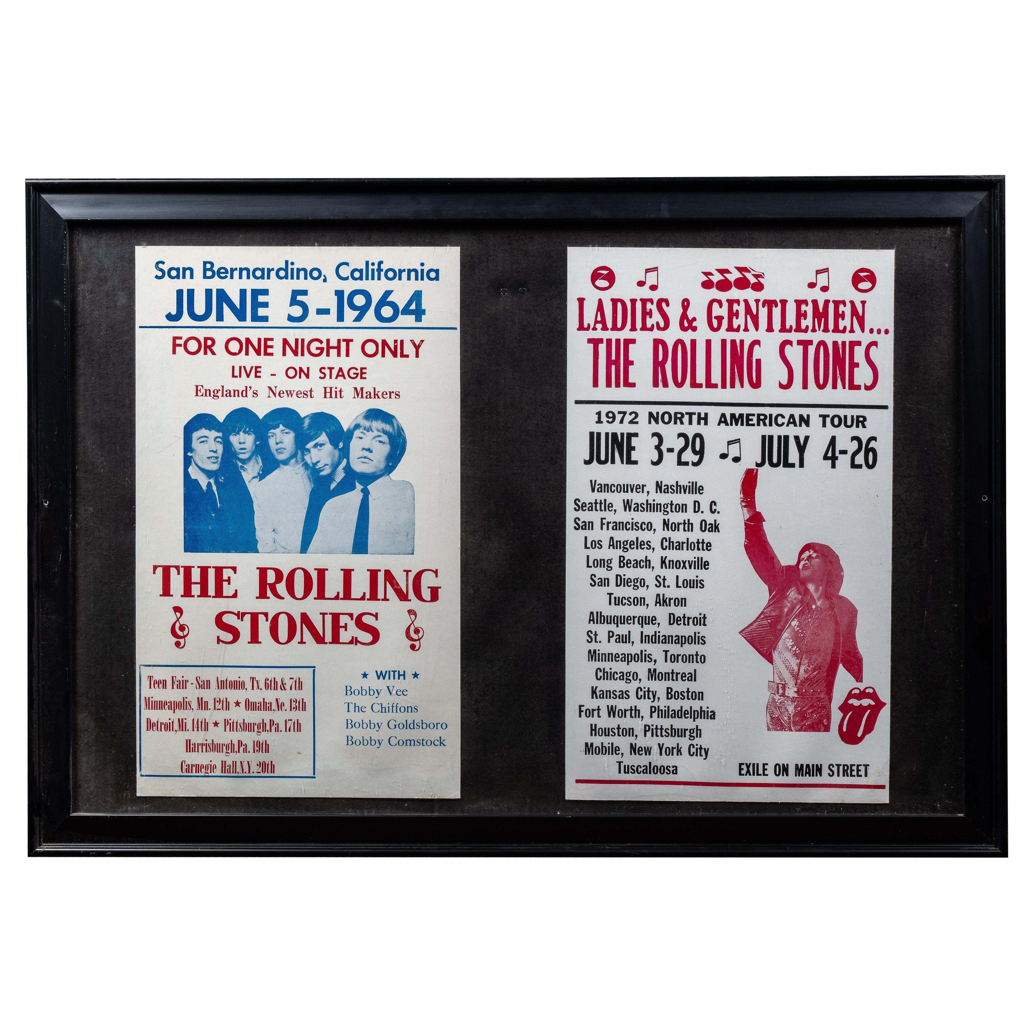 Pair of Framed Rolling Stones US Tour Posters