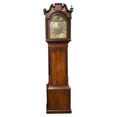 Georgian Mahogany Gothic Style Tall Case Clock with Moon Phase Dial