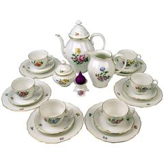 Augarten Vienna Coffee Set Six Persons Decor Blumenbouquet Form Mozart