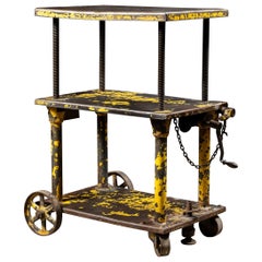 Vintage Industrial Steel Rolling Die Cart