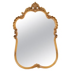 Romweber Louis XV Französisch Rokoko geschnitzt Gold lackiert Satinwood Wandspiegel