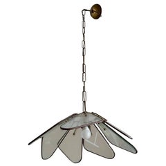 Lampadario Fontana Arte per Pietro Chiesa in vetro e ottone anni 50 XX secolo