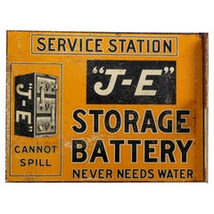 Early 20th Century "J-E" Storage Battery Flange Sign