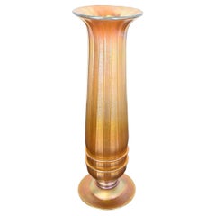 Louis Comfort Tiffany Favrile Iridescent Art Glass Tall Vase
