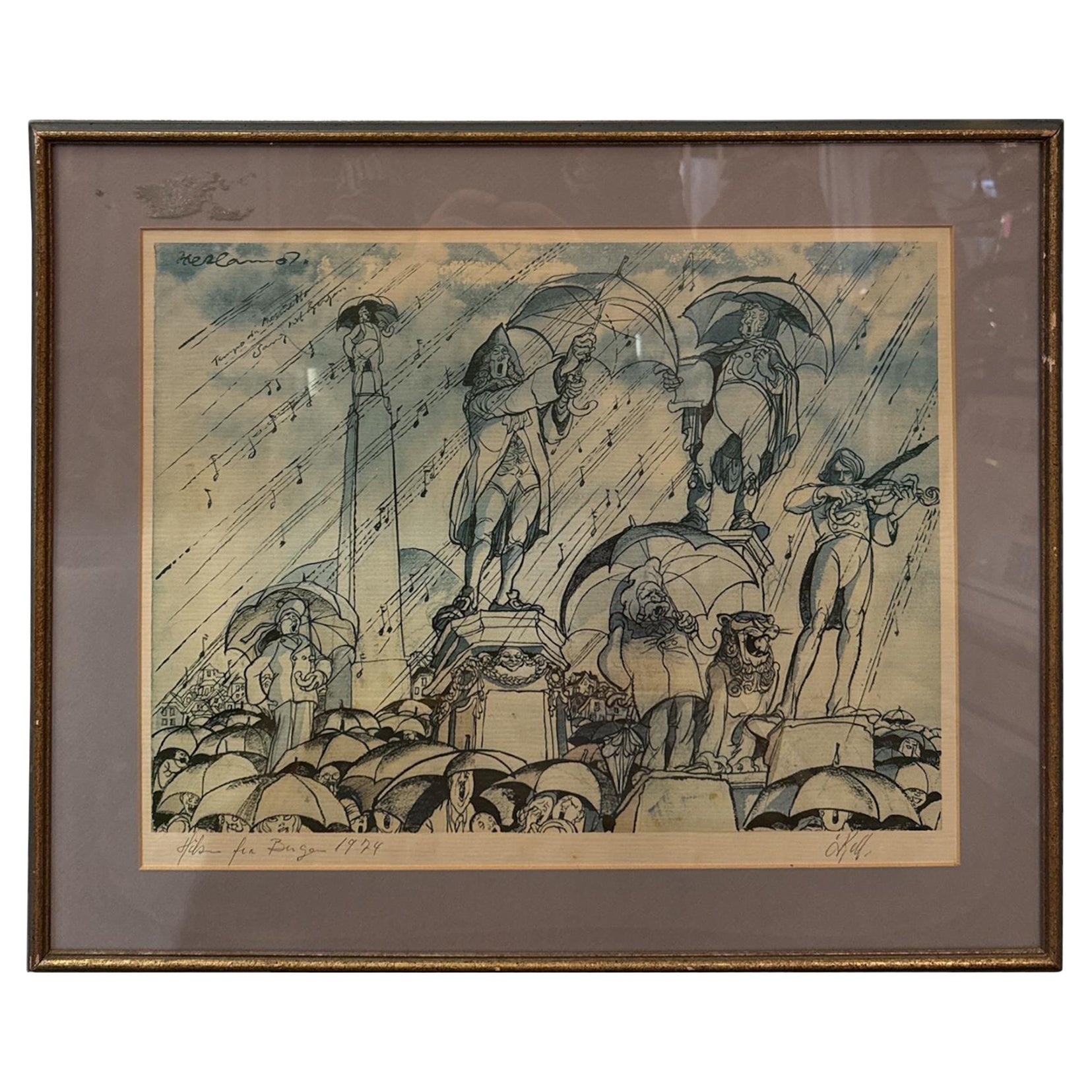 Arte de pared "El reino de la música" firmado en 1974