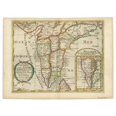 1705 Sanson Map of Southern India and Malabar with an Inset Map