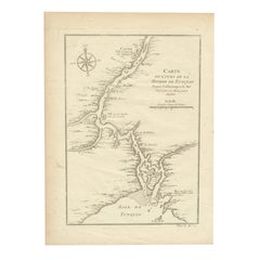 1750 Bellin Map of the Red River (Tonkin River) and Hanoi, Vietnam