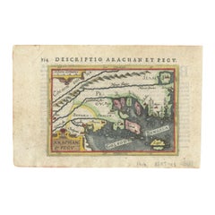 1616 Petrus Bertius Map of Arakan and Pegu in Southeast Asia