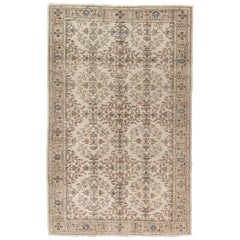 6x9 Ft Decorative Vintage Handmade Oushak Wool Area Rug in Soft, Muted Colors