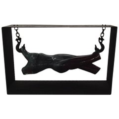 Figura femminile in vetro soffiato scolpito