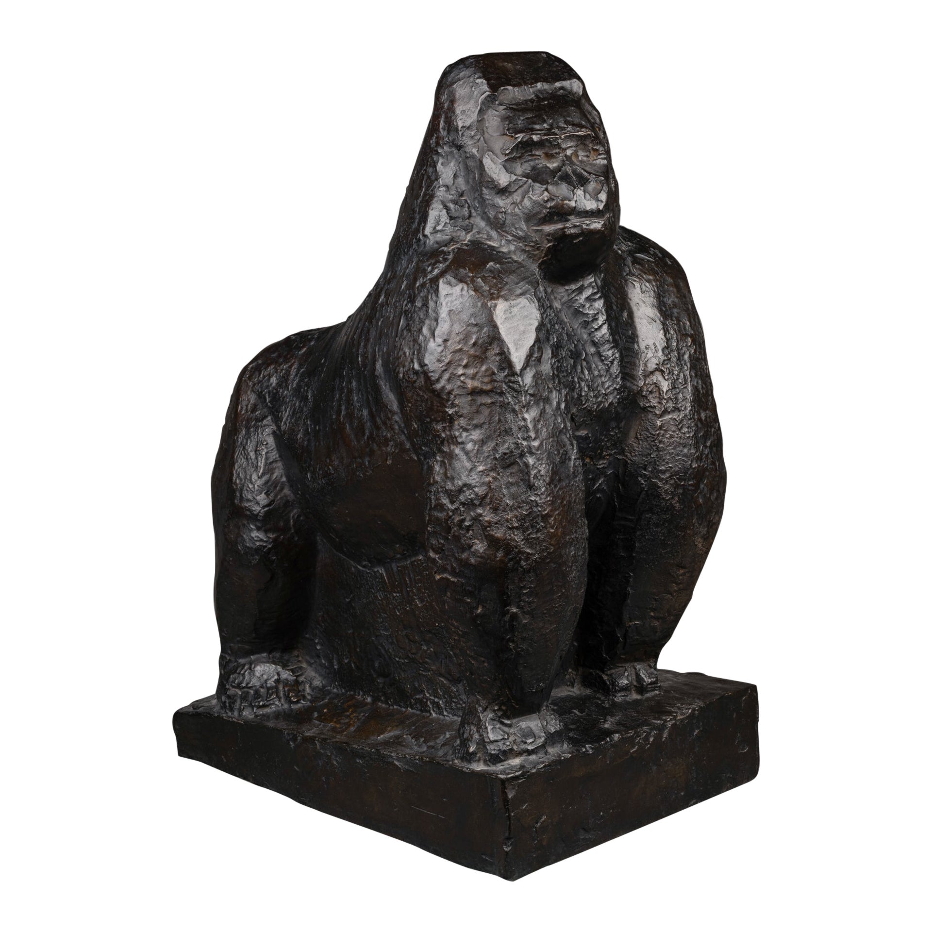 Jean Joachim : Siverback "Gorila", escultura original de bronce patinado X/8 en venta