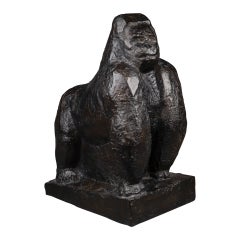 Jean Joachim : Siverback « Gorilla », sculpture originale en bronze patiné X/8