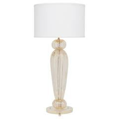 Italian Handblown Murano Pulegoso Glass Table Lamp