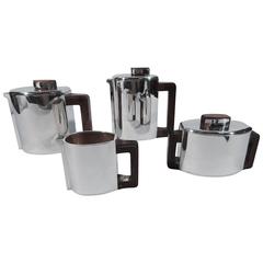 Exciting French Art Deco Silver Tea and Coffee Set by  Tétard Frères