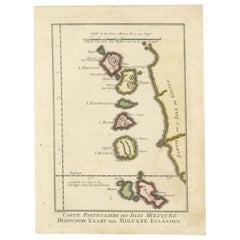 Antique Old Map of the Spice Islands, Moluccas by Bellin, Published in 1771