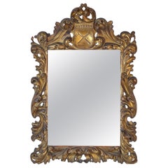 Antique A C19th Continental Giltwood Wall Mirror