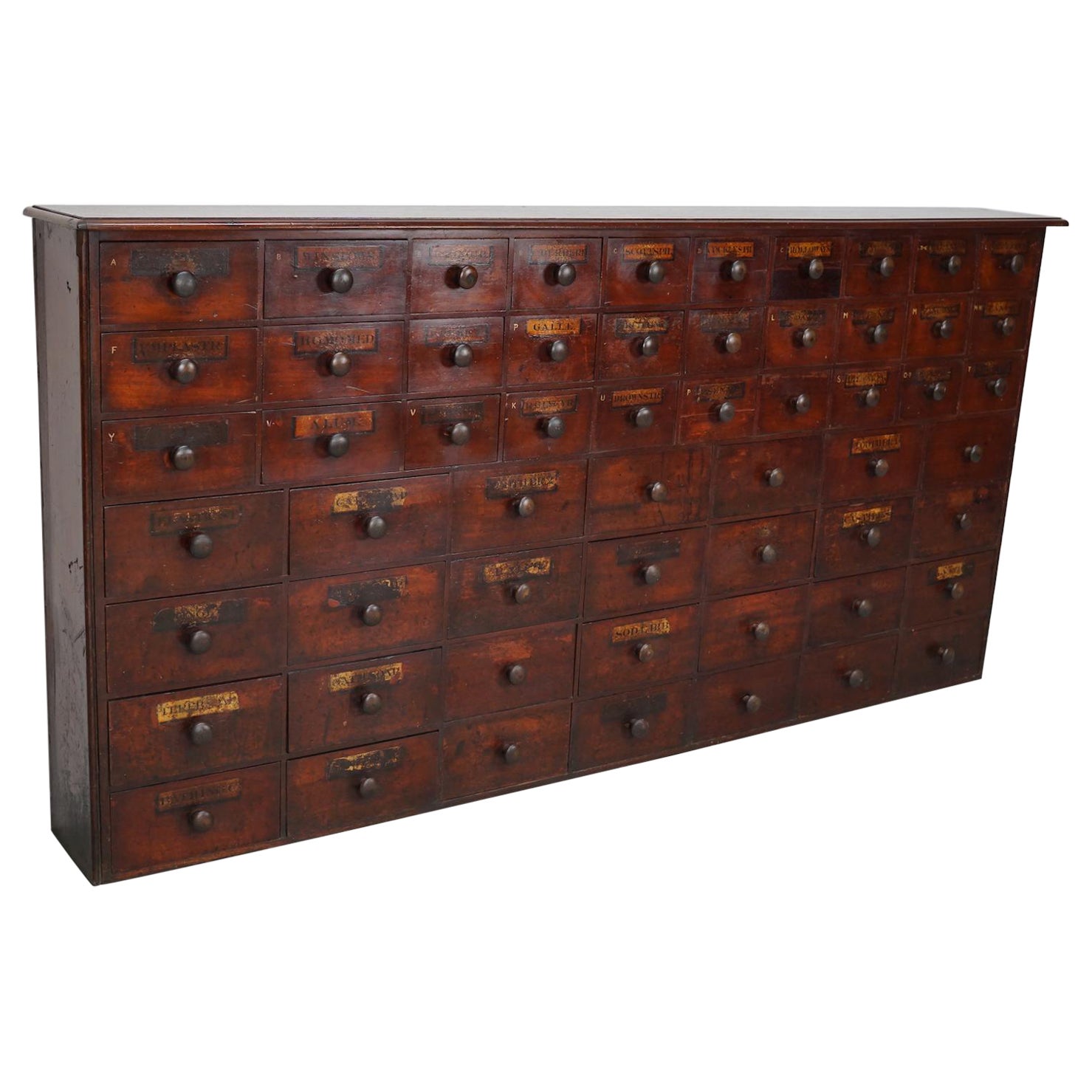 Antiker Apothekerschrank/Schrank aus Hartholz mit Schubladenschrank, England, 19. Jahrhundert