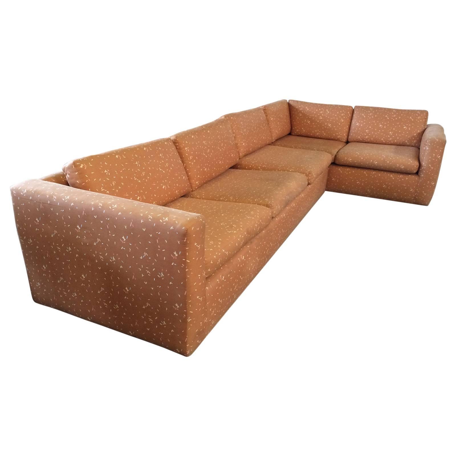 Large Sectional Sofa with Pullout Bed by Milo Baughman