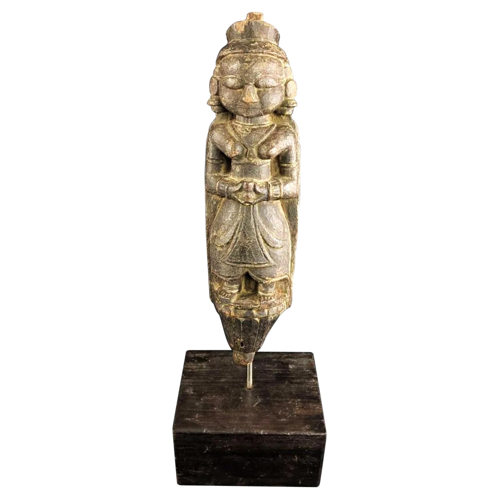 Indian Carved Wood of  Shakti Goddess, Ca. 8th to 12th Century