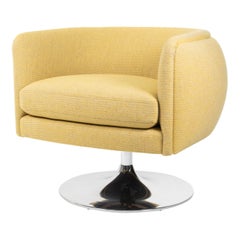 2023 Knoll Joe D'Urso Swivel Lounge Chair in Yellow Fabric