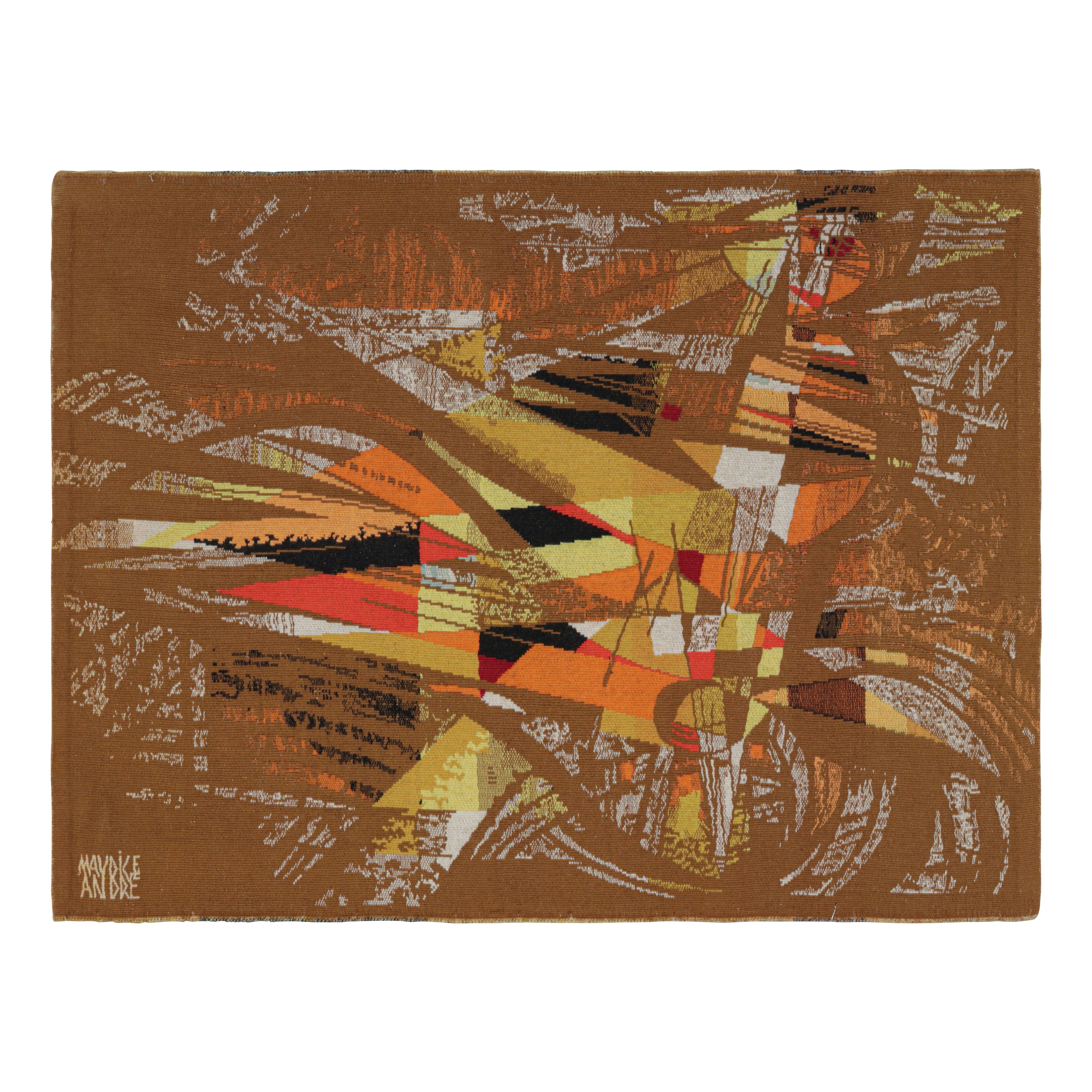 Signed Vintage Andre Maurice Tapestry with Abstract Patterns - Rug & Kilim