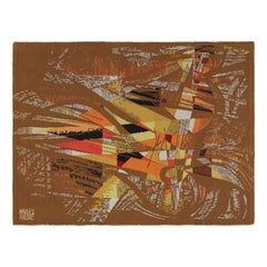 Signed Vintage Andre Maurice Tapestry with Abstract Patterns - Rug & Kilim
