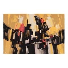 Signierte Vintage Andre Borderie Wandteppich mit abstrakten Mustern - Rug & Kilim