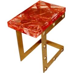 Red Resin Side Table