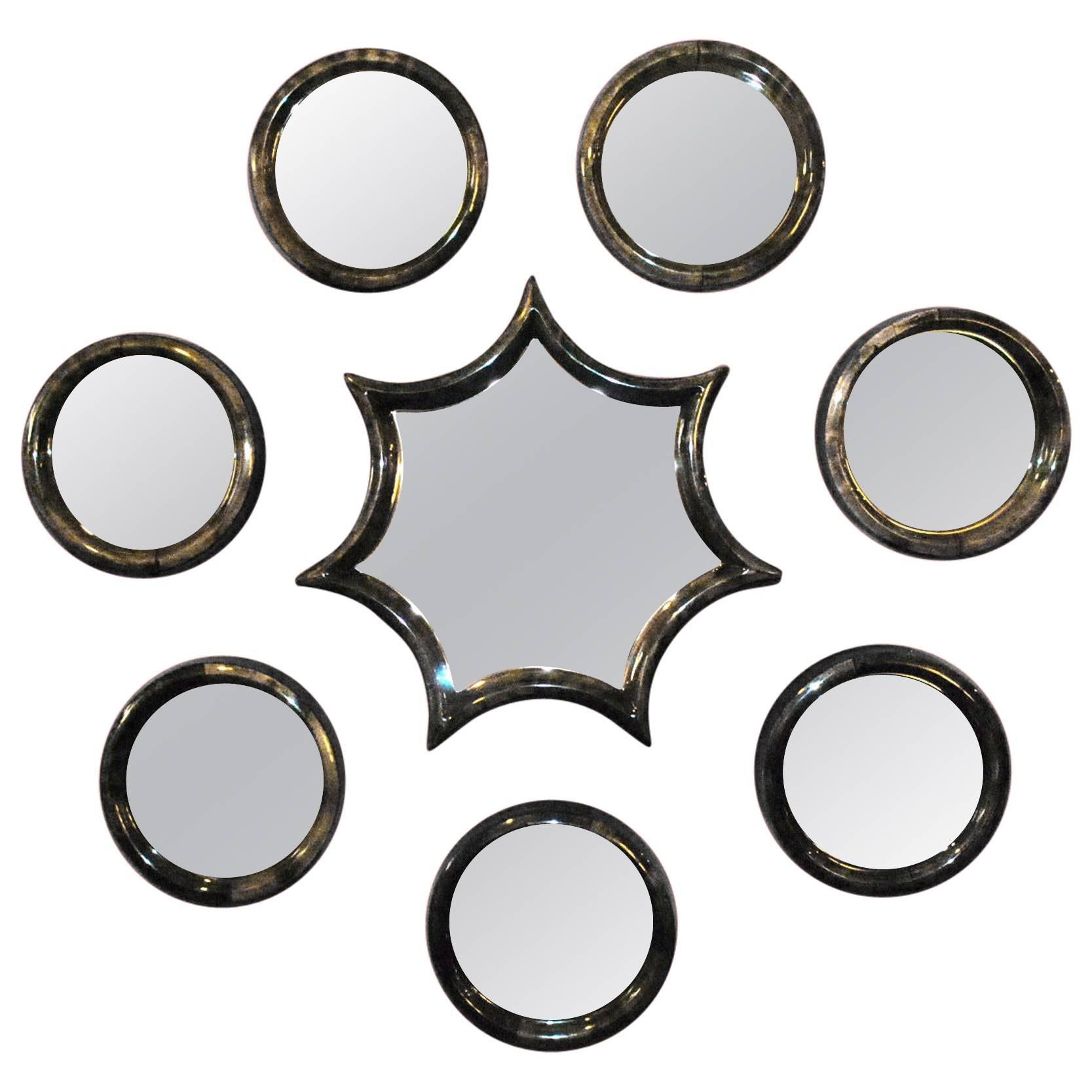 Set of Eight Parchment Mirrors