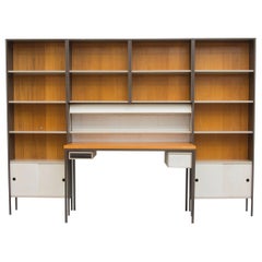 Large Wall Unit with Shelves, Desk, and Light by Coen de Vries for Pilastro