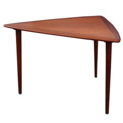 Triangular Shaped Danish Modern 1960s Coffee Table with Rounded Profiles