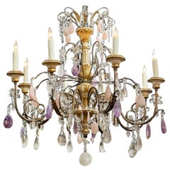Italian Giltwood and Iron Chandelier