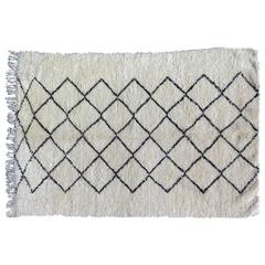 Beni Ourain Moroccan White and Black Rug 7