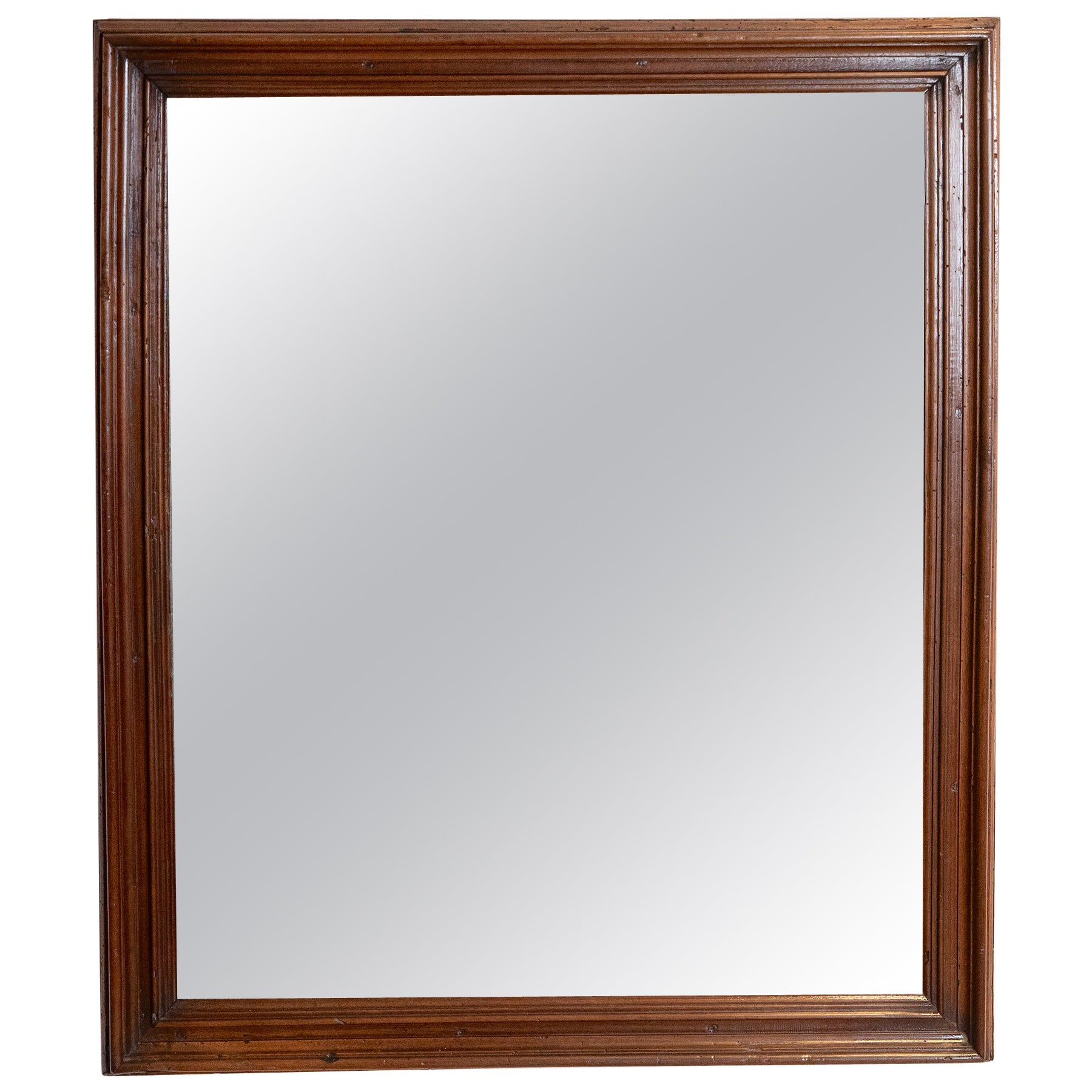 Miroir en noyer façonné d'Italie du Nord, plaque d'origine, début du 19e siècle